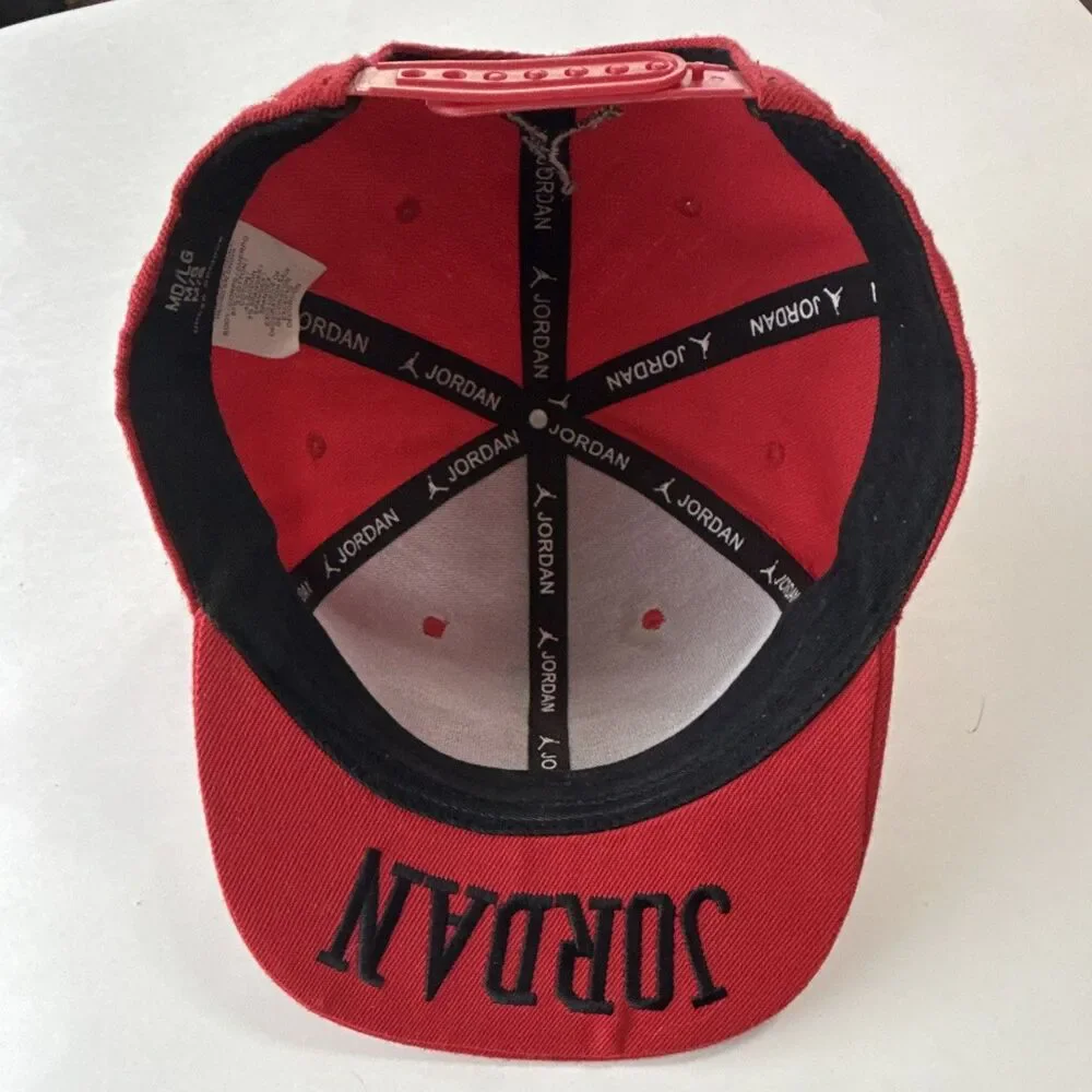 Jordan Jumpman Red/Black Adjustable Baseball Cap Hat Solid Men's Size M/L